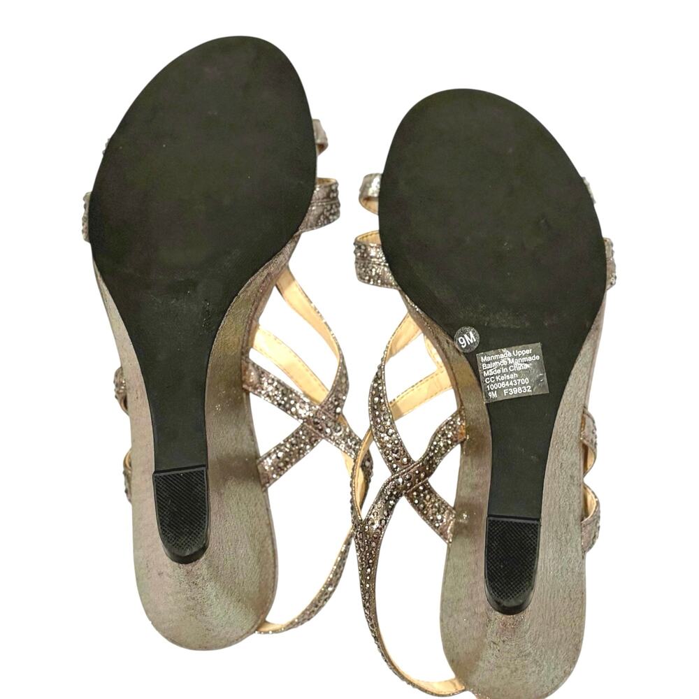 Charter Club Sparkly Silver Wedge Sandals - Size 9M Heels - Excellent Condition - Picture 7 of 9